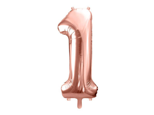 Picture of FOIL BALLOON NUMBER 1 ROSE GOLD 34 INCH